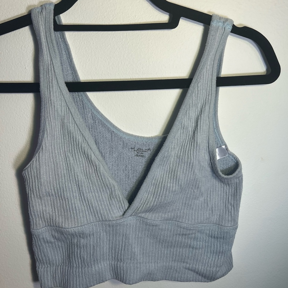 light blue tank top